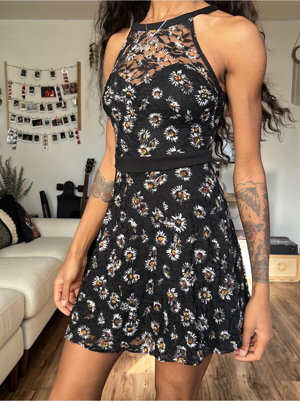 Material Girl Lace Floral Dress